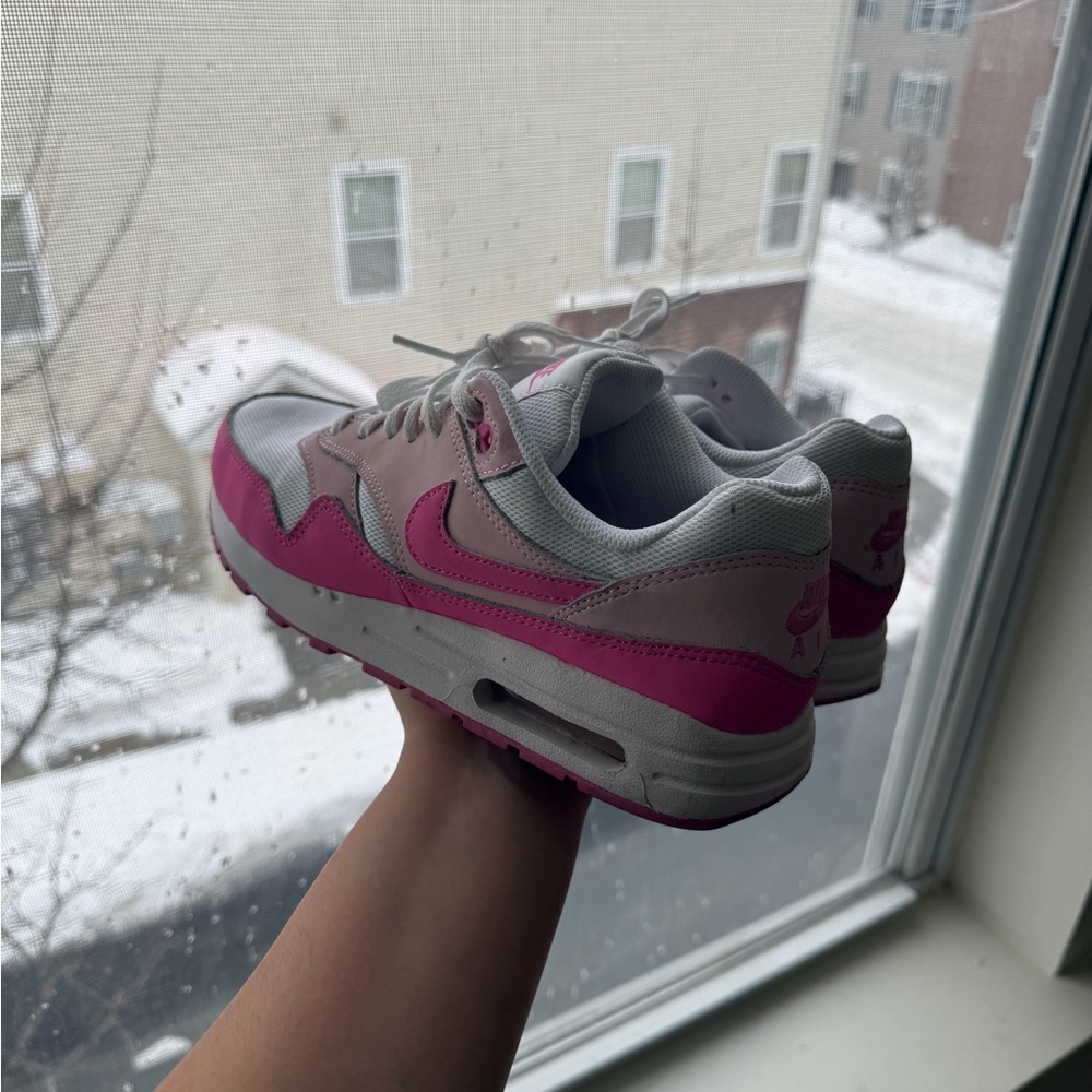 Nike Women's Pink and White Sneakers air max 1 boys size 6 - Picture 4 of 12
